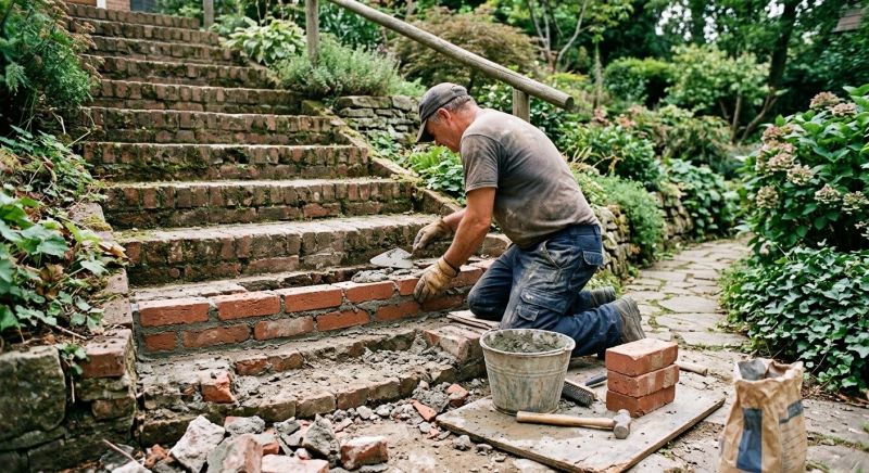 Brick Stairs Repair in Middle Village, NY