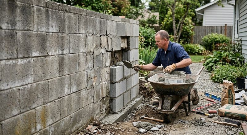 Cinder Block Wall Repair in Elizabeth, NJ