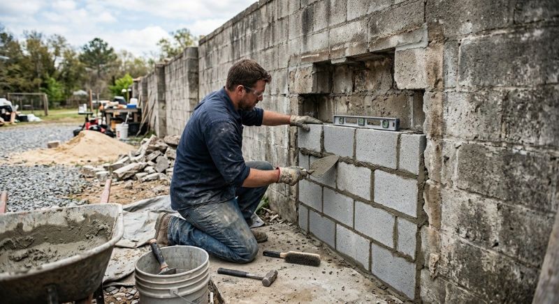Cinder Block Wall Repair in Matawan, NJ