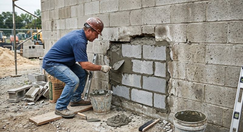 Cinder Block Wall Repair in Queens County, NY
