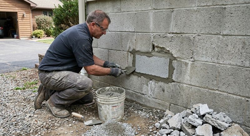 Cinder Block Wall Repair in Roselle, NJ
