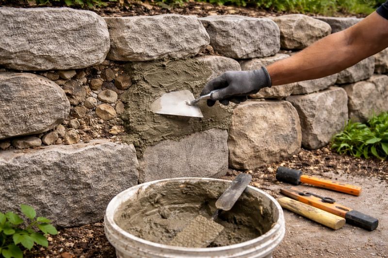 Stone Wall Repair in Oakland Gardens, NY